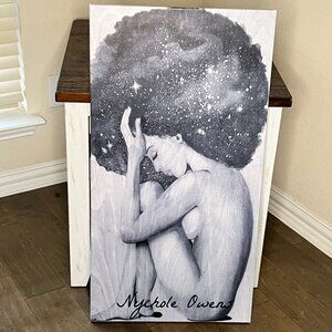 Canvas Art - Beautiful Black Woman - Size: 33.75 IN x 17.75 IN